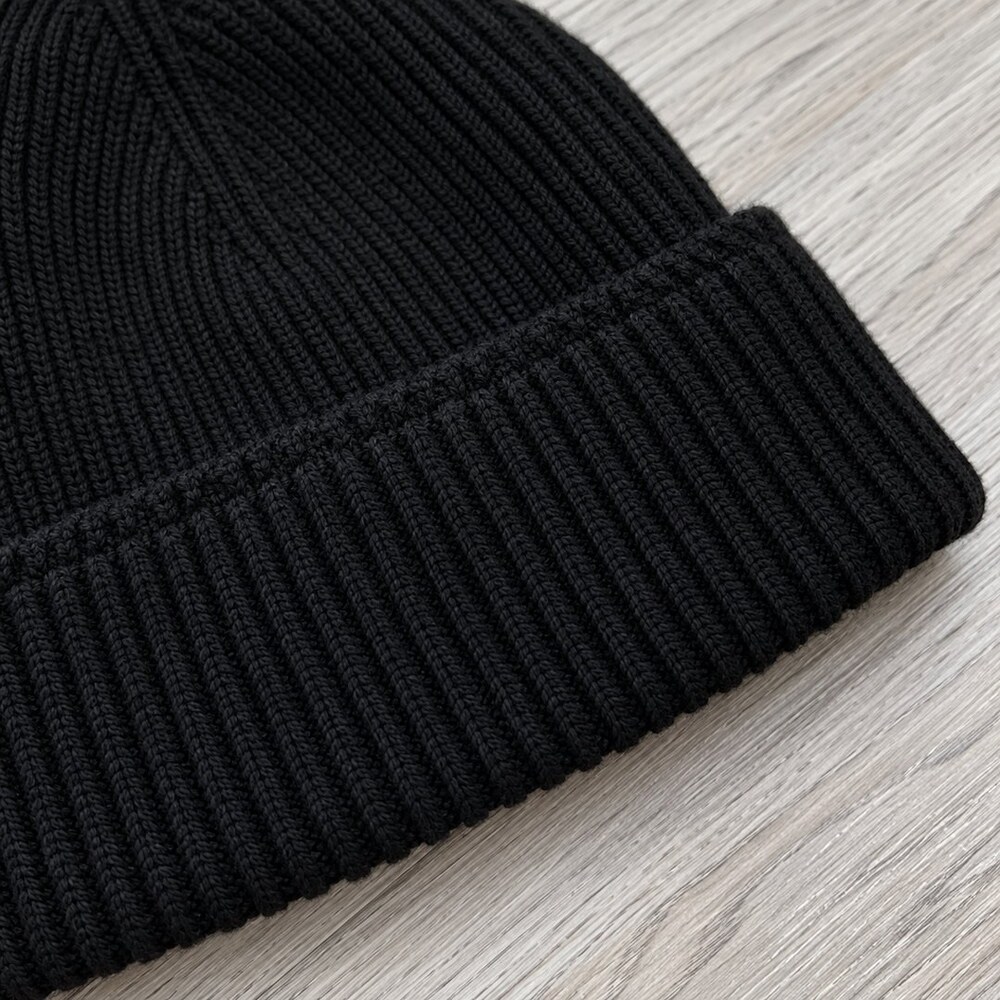 CELINE Triomphe Black Ribbed Knit Beanie - Picture 6 of 6
